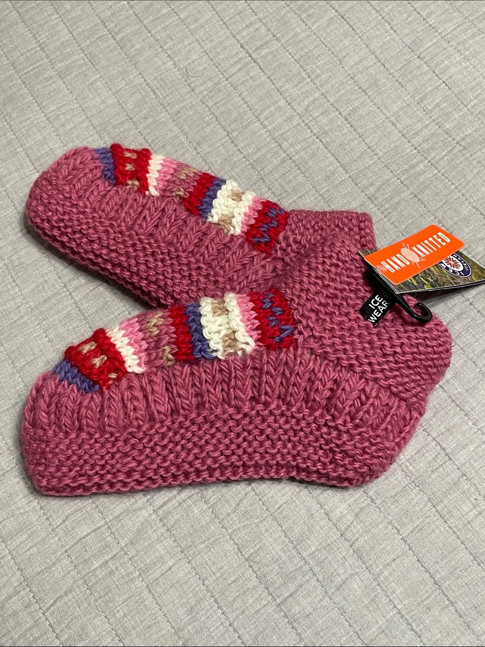 Icewear Iceland Magney Hand Knitted Pink 100% Wool Socks Women’s OS NWT